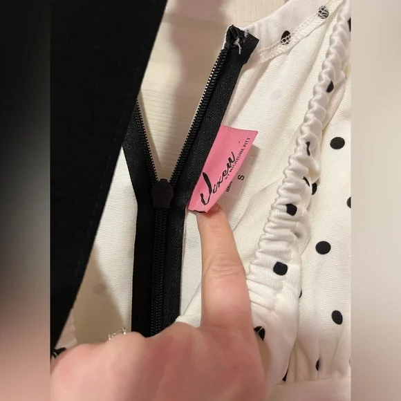 Vixen by Micheline Pitt White and Black Polka Dot Daydream dress - Picture 2 of 2